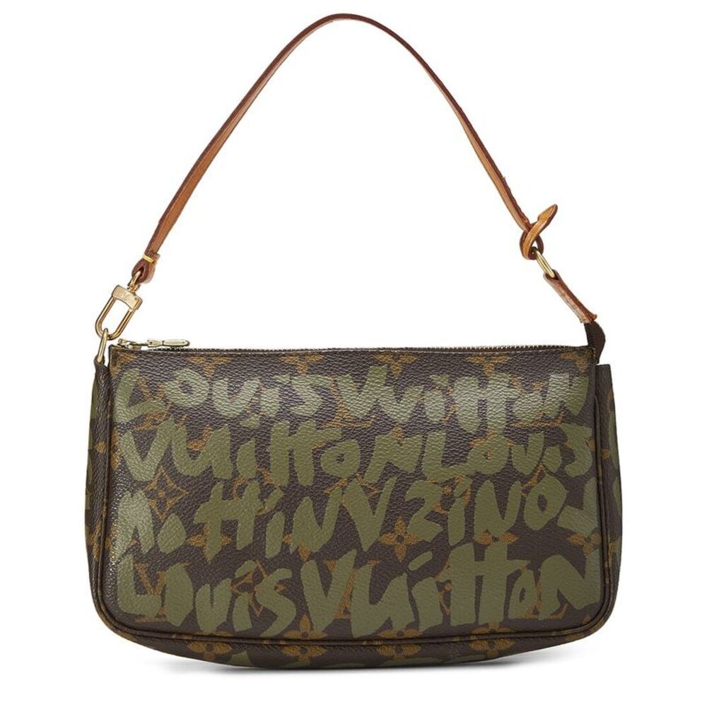 Louis Vuitton Green Coated Canvas Sprouse Pochette Accessoiresv2